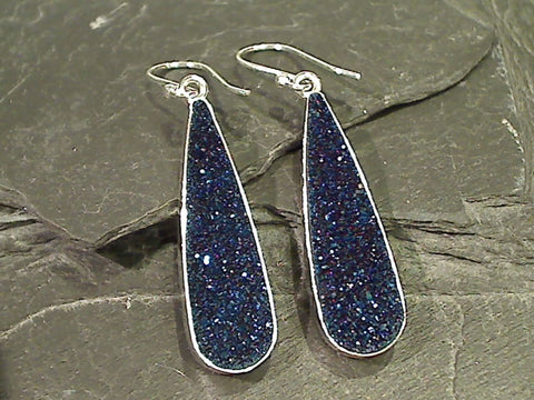 Druzy Quartz, Fine Sterling Earrings