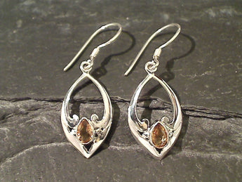 Citrine, Sterling Silver Earrings