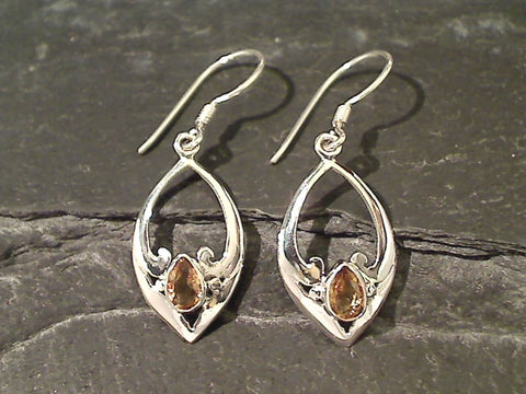 Citrine, Sterling Silver Earrings