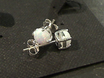 Created Opal, Sterling Silver Earrings