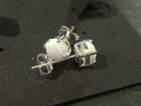 Created Opal, Sterling Silver Earrings