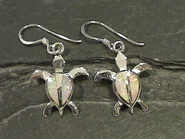 Lab Created Opal, Sterling Silver Earrings
