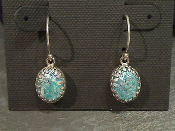 Roman Glass, Sterling Silver Earrings