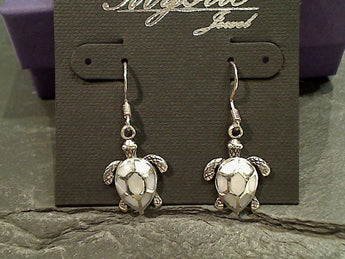Mother of Pearl Sea Turtle Earrings