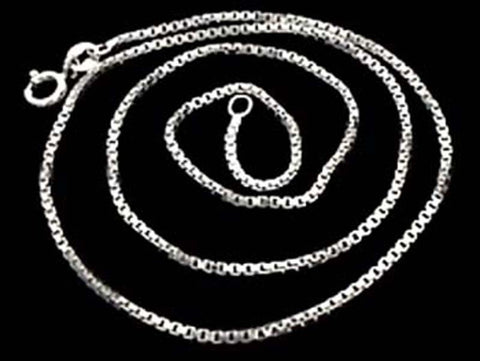 18" Thick Gauge 1.2mm Box Chain, Sterling