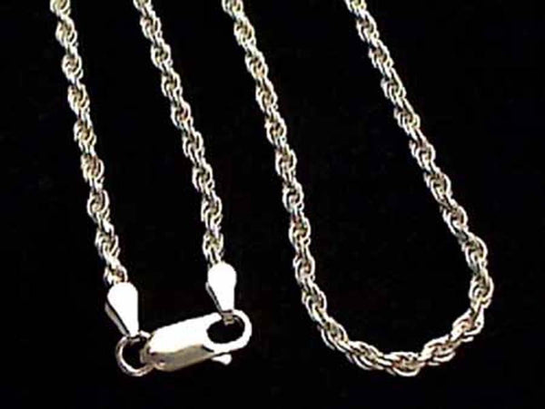 30" Thick Gauge 2.5mm Rope Chain, Sterling