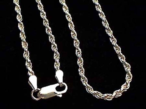 30" Thick Gauge 2.5mm Rope Chain, Sterling