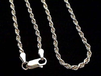 16" Thick Gauge 2.5mm Rope Chain, Sterling