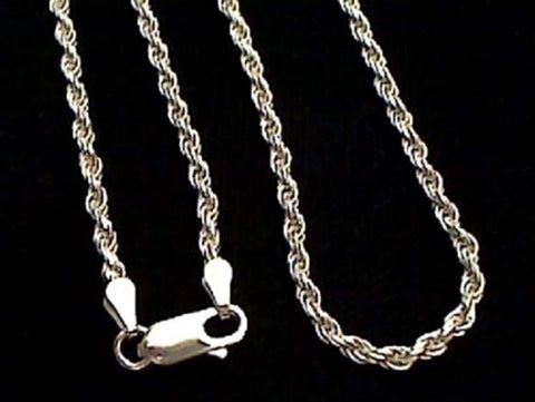 24" Thick Gauge 2.5mm Rope Chain, Sterling