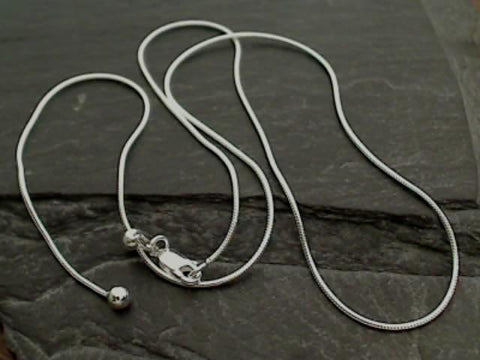 Adj. to 20" Sterling Silver Snake Chain