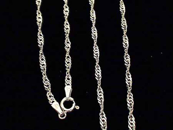 18" 2.5mm Twisted Curb Chain, Sterling Silver