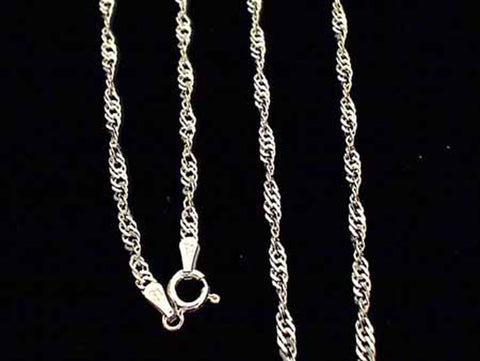 20" 2.5mm Twisted Curb Chain, Sterling Silver