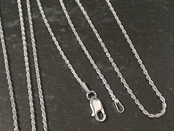 20" Thin Gauge 1.25mm Rope Chain, Sterling