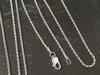 16" Thin Gauge 1.25mm Rope Chain, Sterling