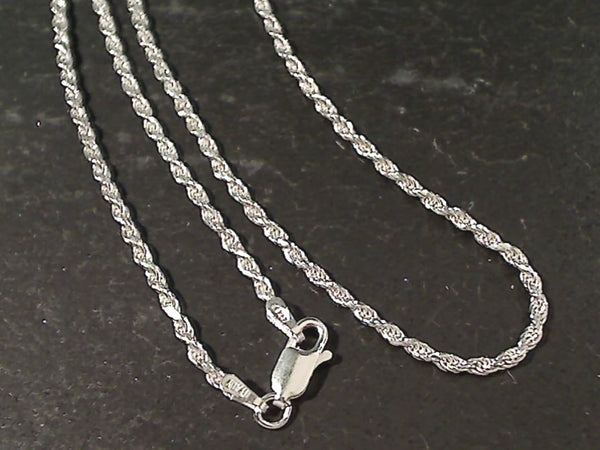 925 Sterling Silver 16-inch Black Rubber Rope Chain - 2mm Wide Pendant Necklace For DIY Jewelry