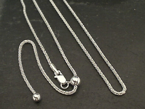 Adj up to 20" - Sterling Silver 1.25mm Woven Chain