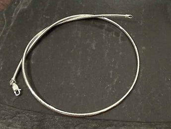 16" 2mm Sterling Silver Round Omega