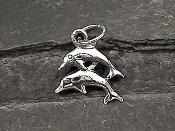 Sterling Silver Double Dolphin Charm
