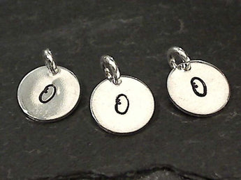 Letter O Charm, Sterling Silver