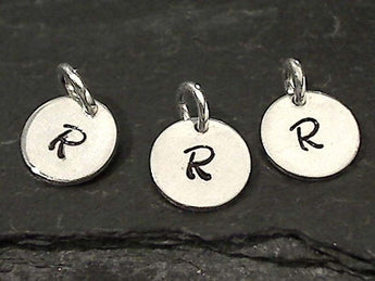Letter R Charm, Sterling Silver