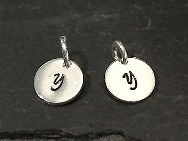 Letter Y Charm, Sterling Silver