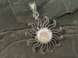 Coin Pearl Sun Pendant, Fine Sterling Silver