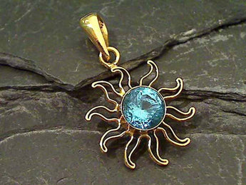 Blue Topaz, Alchemia Sun Pendant