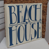 ''Beach House'' Large Box Sign 14'' x 14''