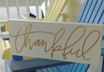 ''Thankful'' Box Sign 9'' x 22''