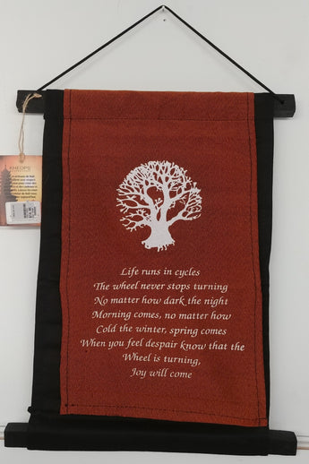 Tree Of Life ''Cycles'' Scroll Banner 15'' x 10''