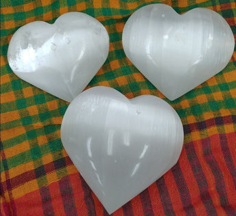 White Selenite Large Gemstone Heart