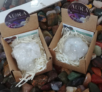 Aura Geode In Box, White