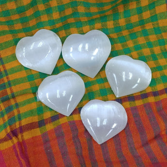 White Selenite Small Gemstone Heart
