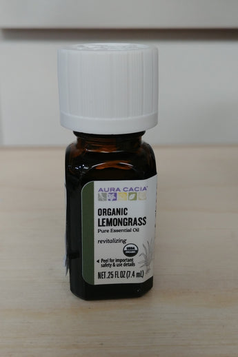 Organic Lemongrass .25oz Pure Essential Oil