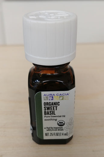 Organic Sweet Basil .25oz Pure Essential Oil